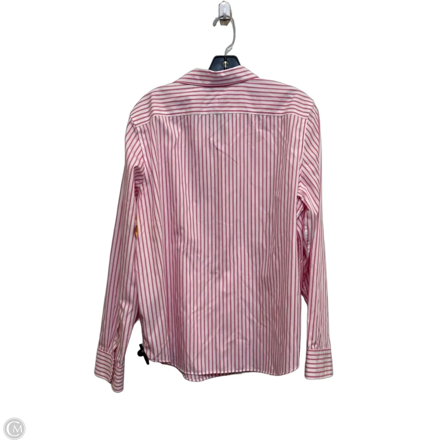 Top Long Sleeve By Chaps In Pink & White, Size: Xl