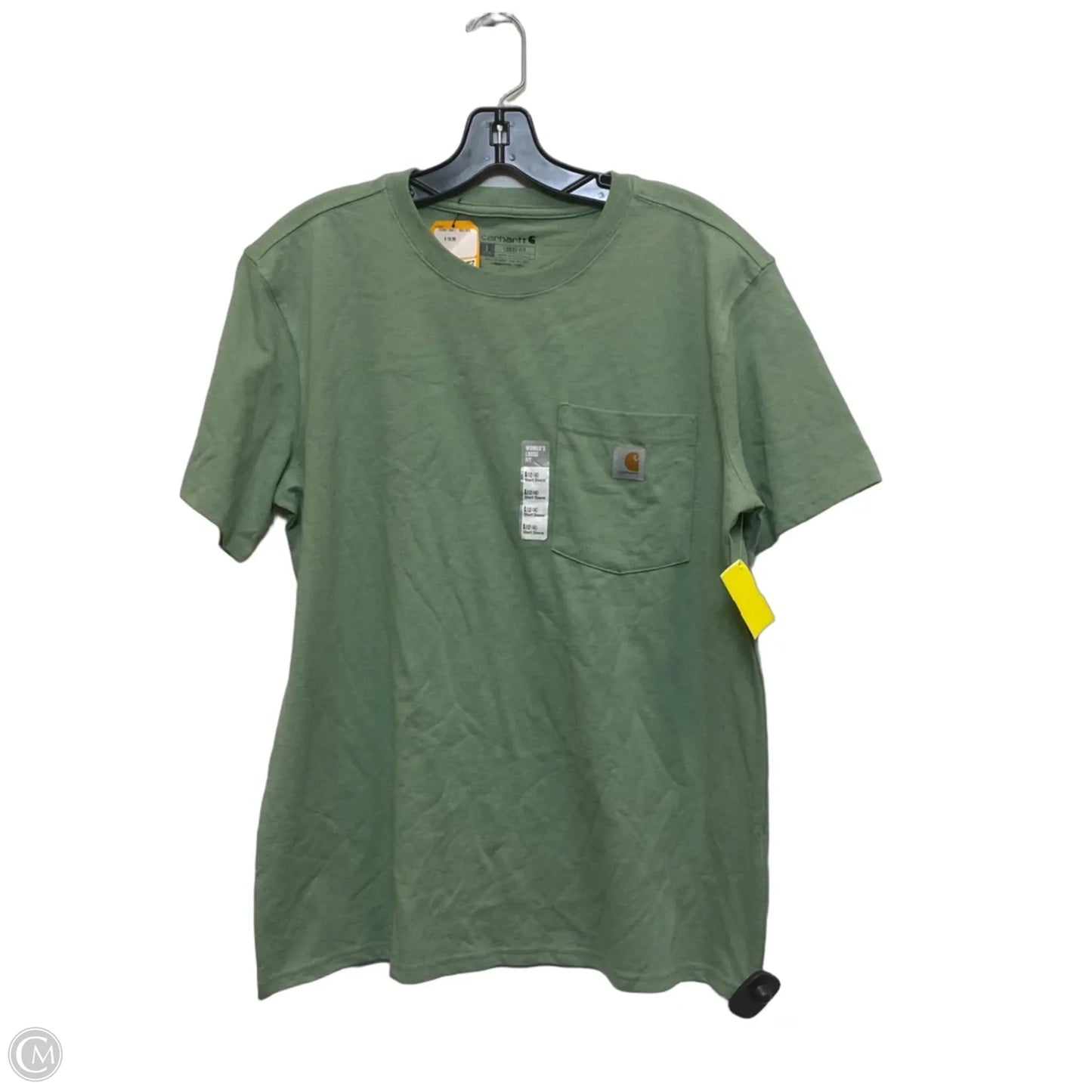 Top Short Sleeve By Carhartt In Green, Size: L