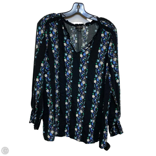 Top Long Sleeve By H&m In Black & Blue, Size: Xxl