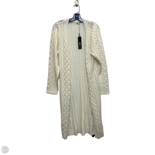 Cardigan By Fashion Nova In Cream, Size: M