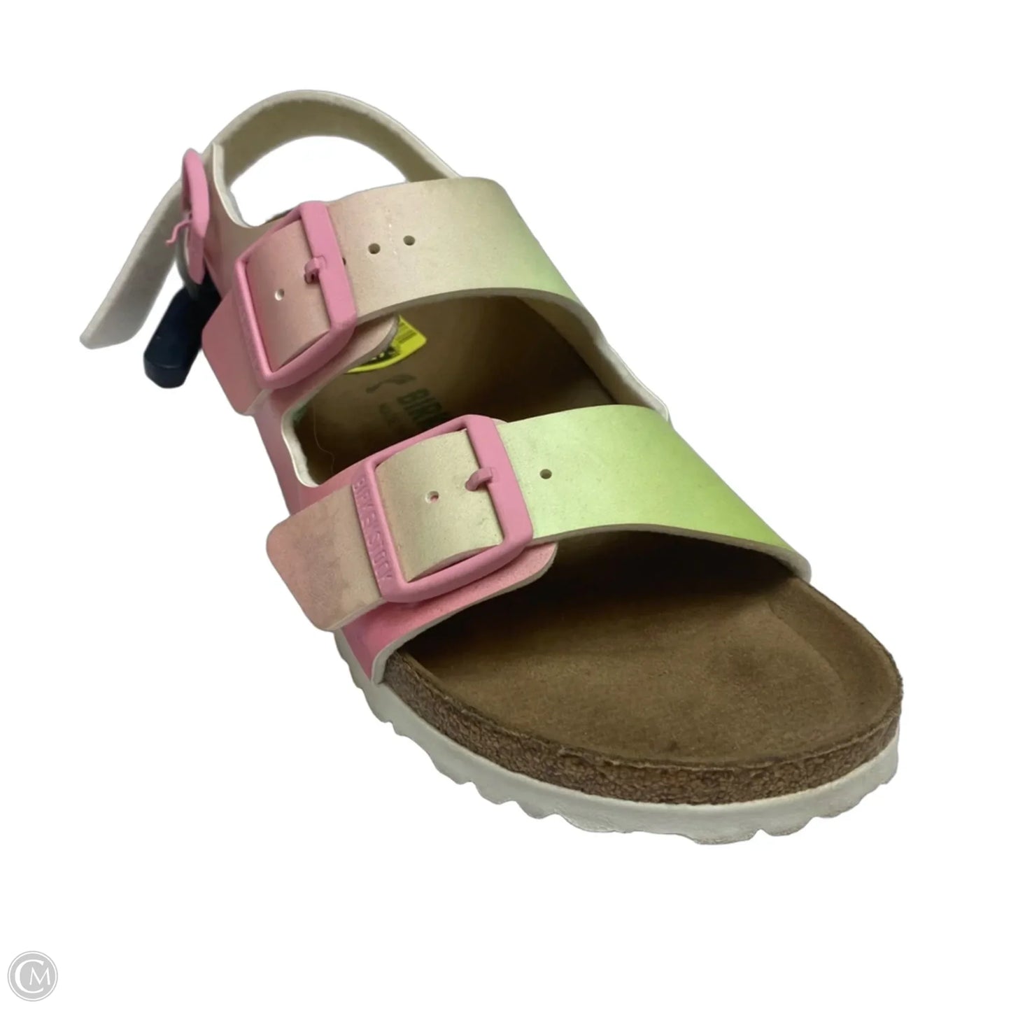 Sandals Flats By Birkenstock In Green & Pink, Size: 8.5