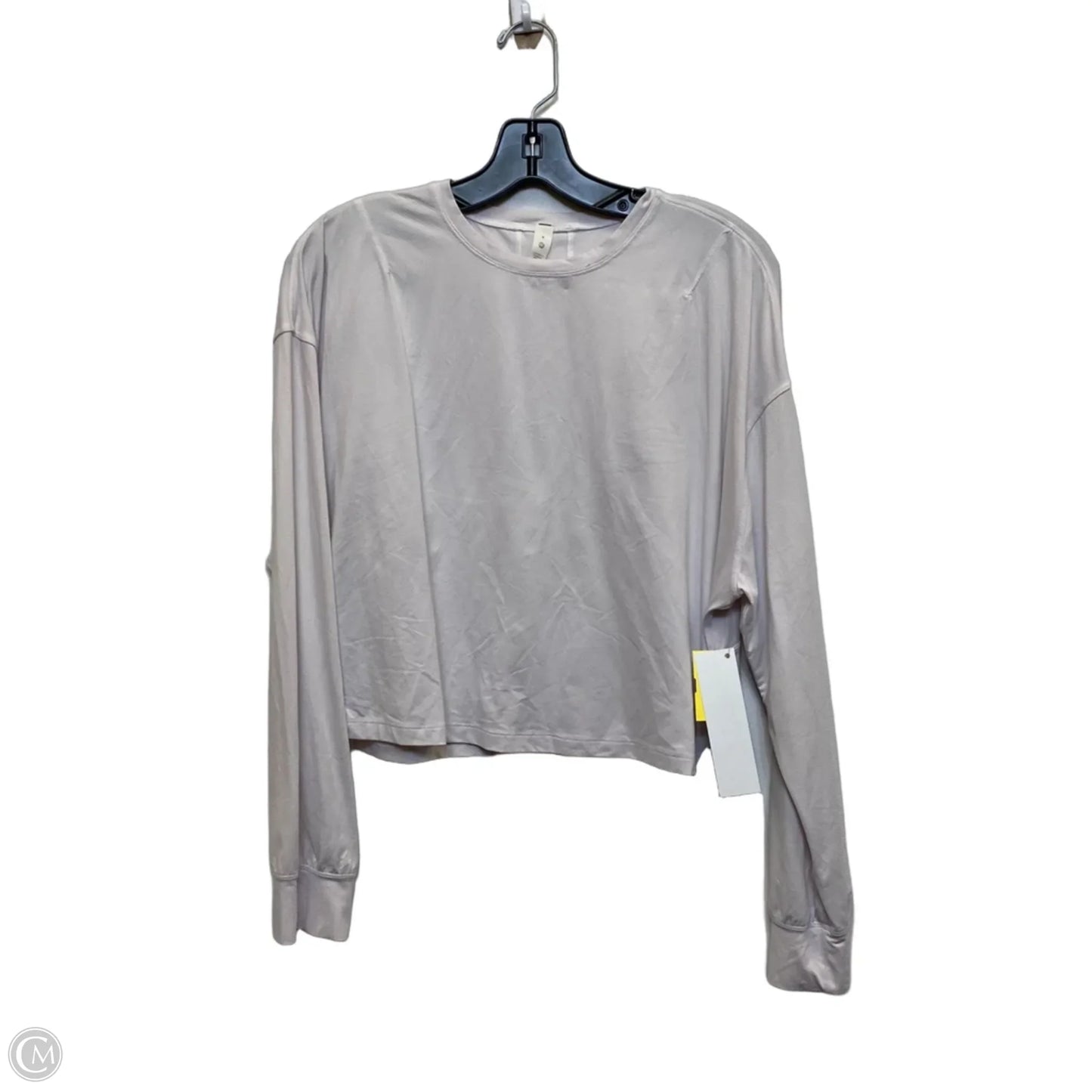 Athletic Top Long Sleeve Collar Designer By Lululemon In White, Size: M