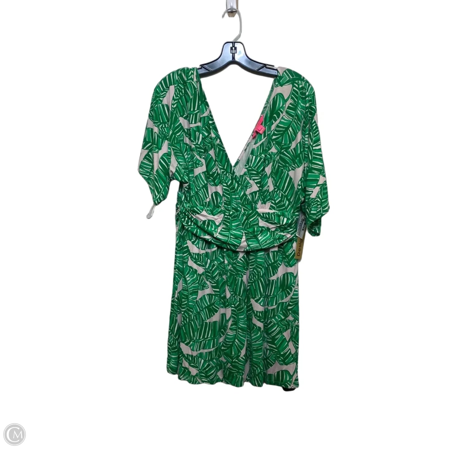 Romper Designer By Lilly Pulitzer In Green & White, Size: L