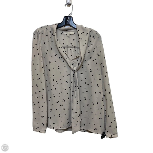 Top Long Sleeve By Loft In Black & Cream, Size: M