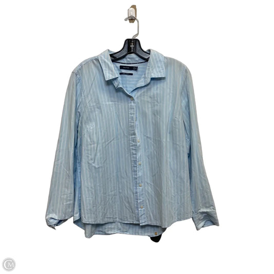 Top 3/4 Sleeve By Nautica In Blue & White, Size: Xl