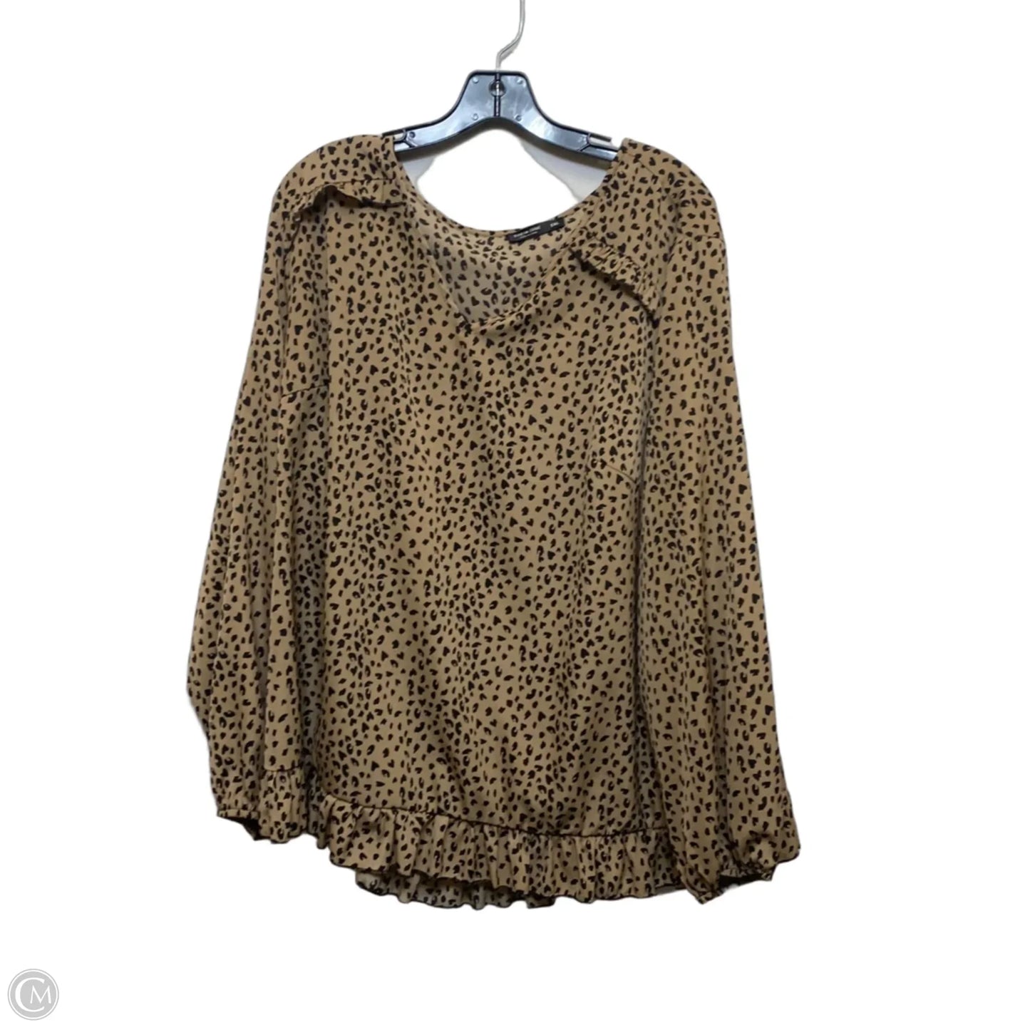 Top Long Sleeve By Shein In Animal Print, Size: 1x