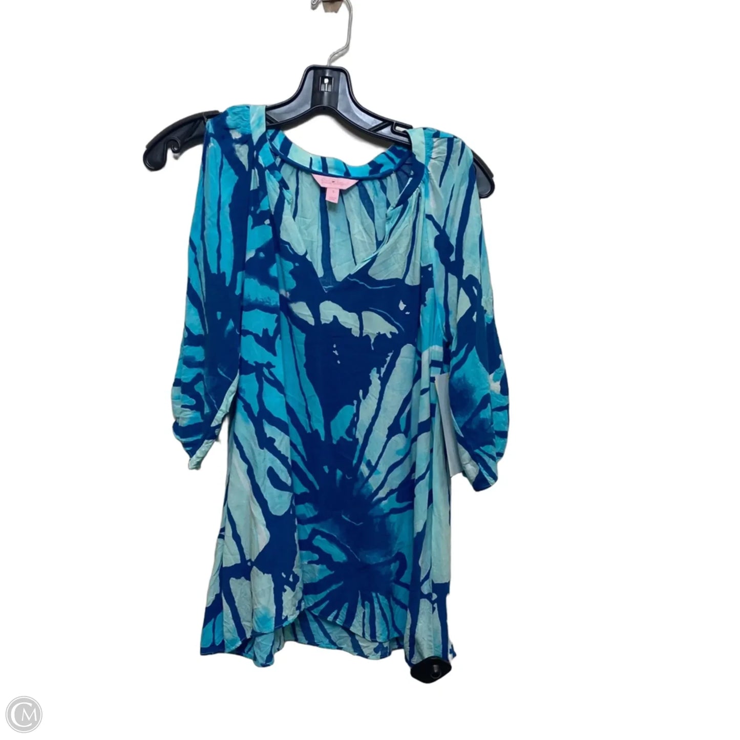 Top 3/4 Sleeve Designer By Lilly Pulitzer In Blue, Size: S