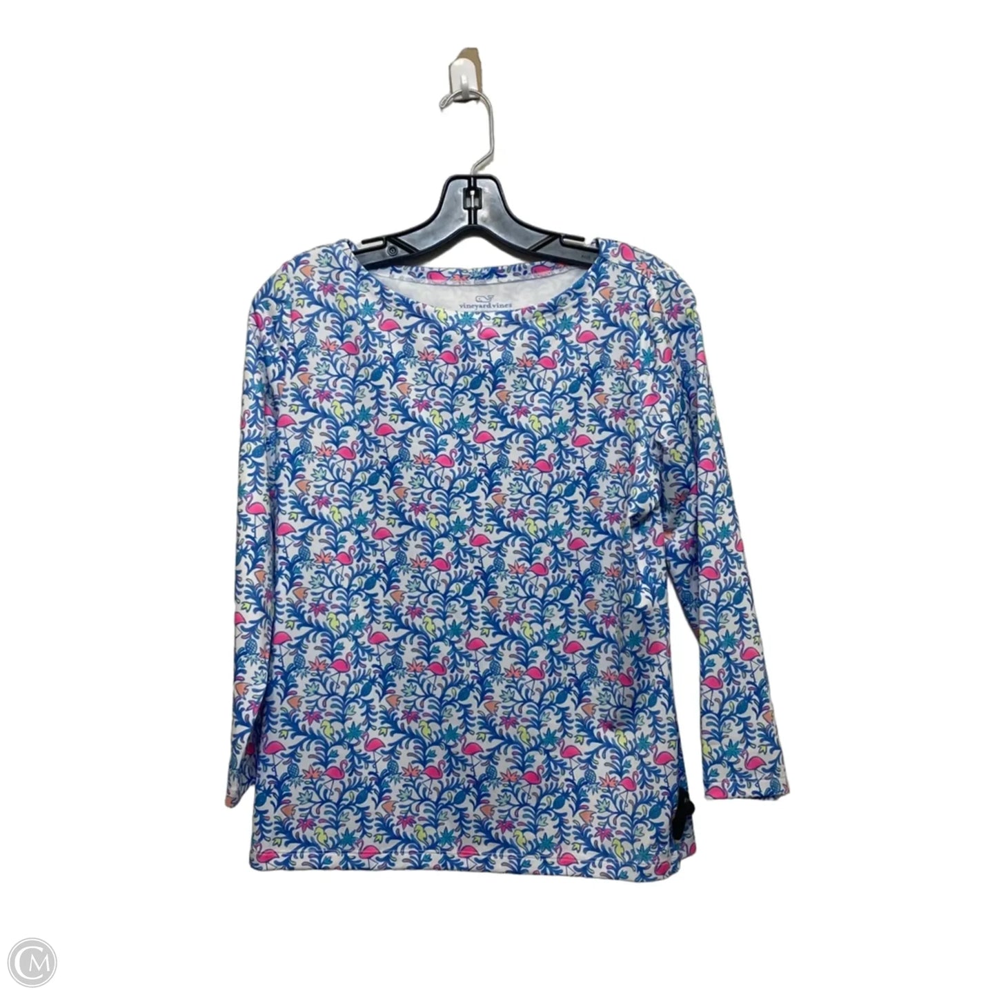 Top Long Sleeve Designer By Vineyard Vines In Blue & Pink, Size: S