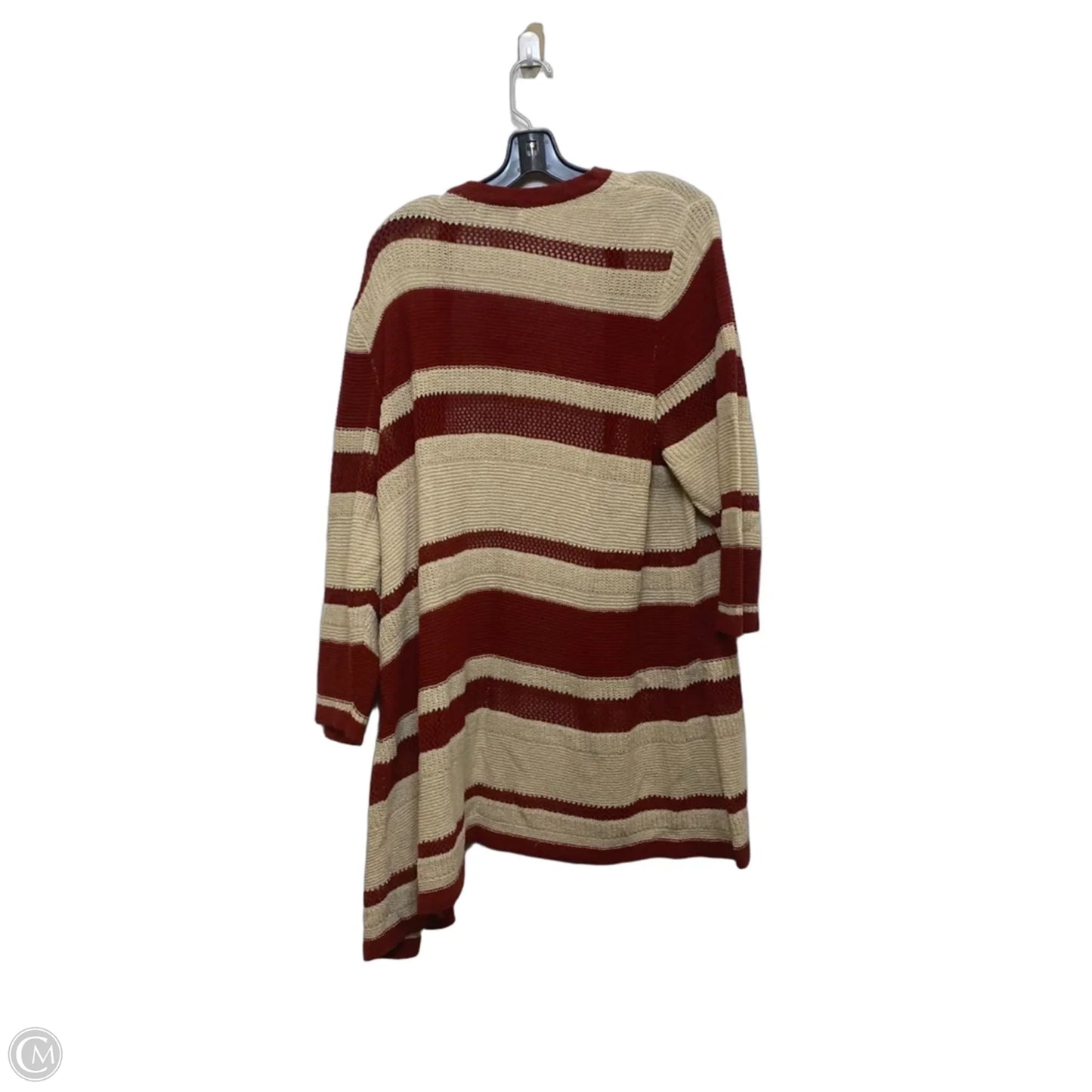 Cardigan By Cj Banks In Cream & Red, Size: 3x