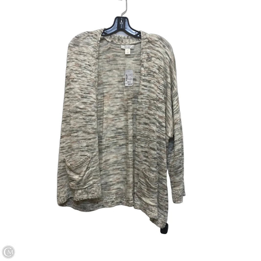 Cardigan By Cj Banks In Cream & Green, Size: 3x