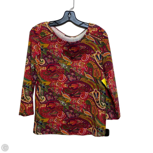 Top 3/4 Sleeve By Rafaella In Multi-colored, Size: L