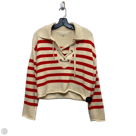 Sweater By Marled In Cream & Orange, Size: M