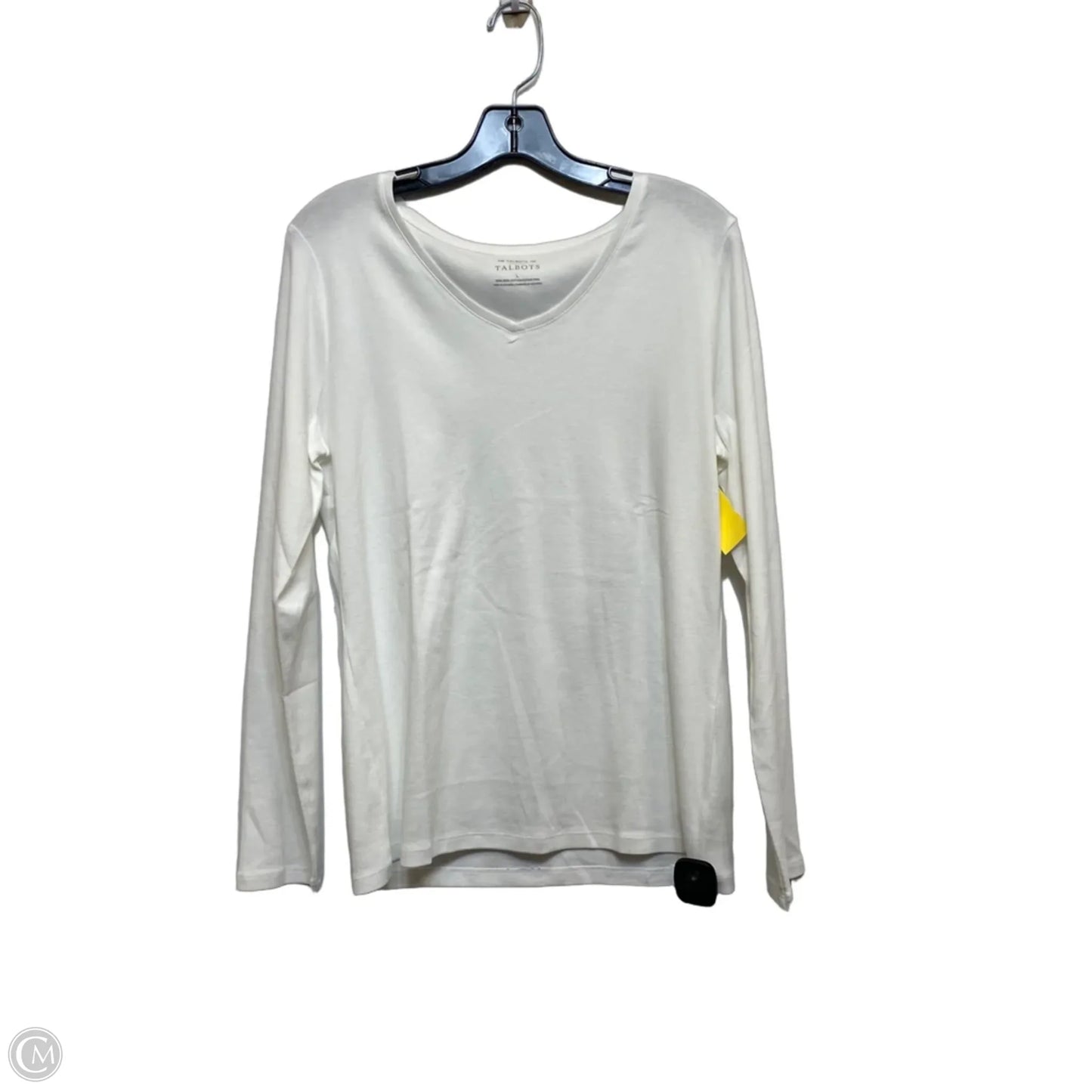 Top Long Sleeve By Talbots In White, Size: L
