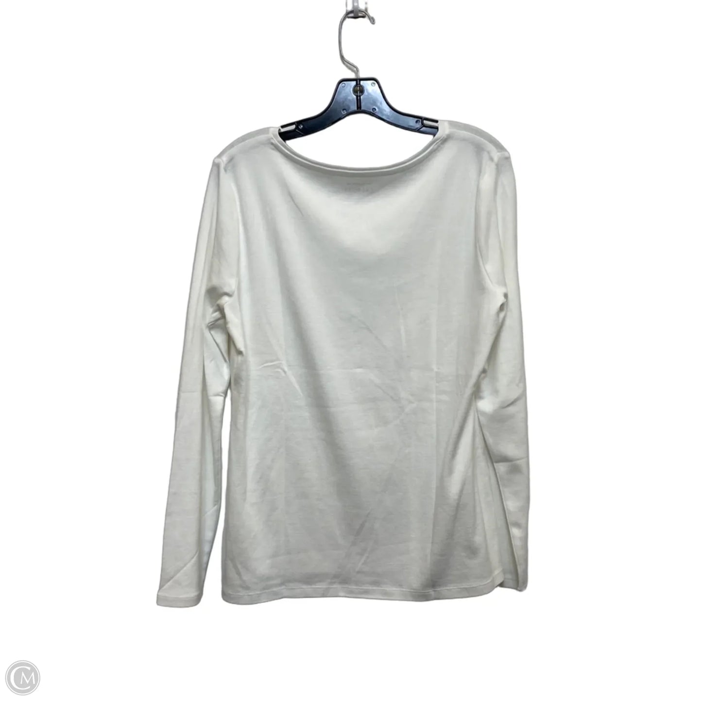 Top Long Sleeve By Talbots In White, Size: L