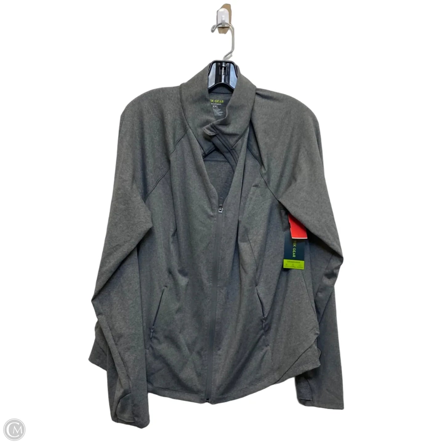 Athletic Jacket By Tek Gear In Grey, Size: Xxl