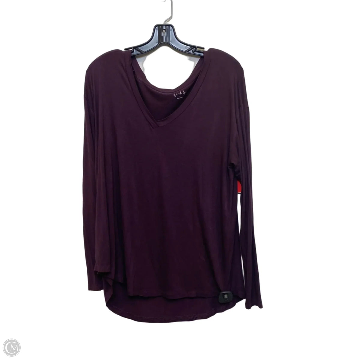 Top Long Sleeve Basic By Wonderly In Maroon, Size: L