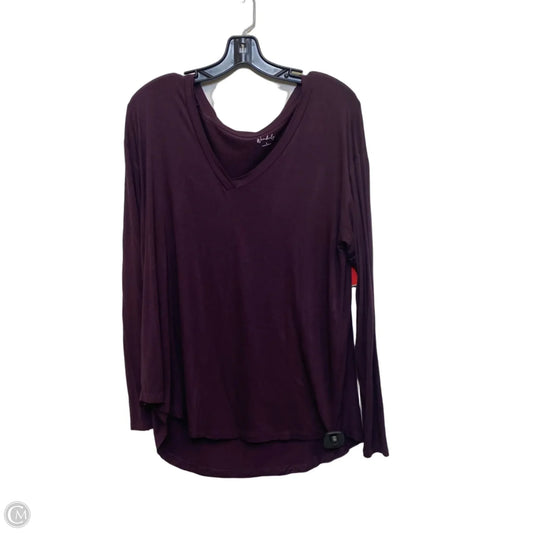 Top Long Sleeve Basic By Wonderly In Maroon, Size: L