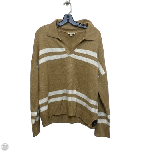 Sweater By Wonderly In Tan & White, Size: Xl