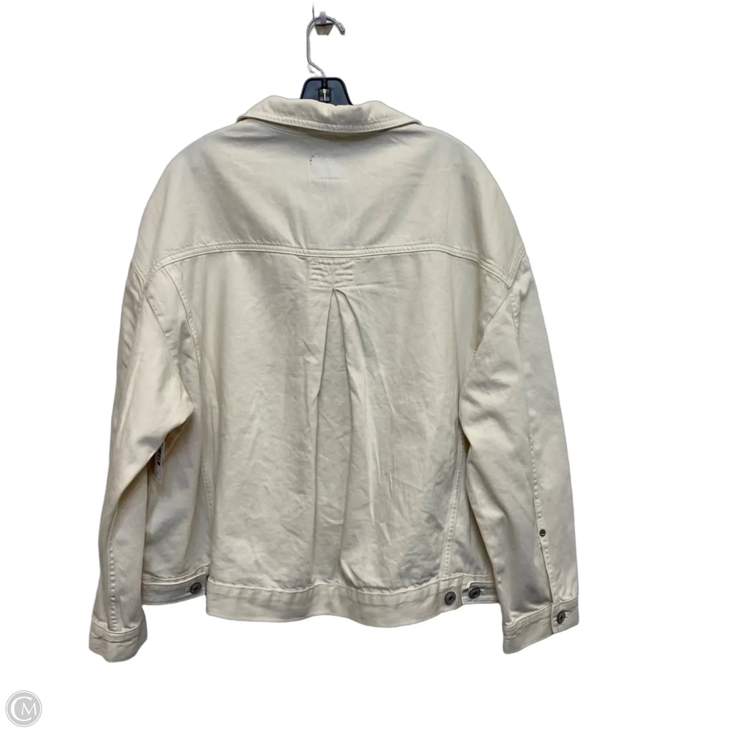 Jacket Denim By American Eagle In Cream Denim, Size: Xl