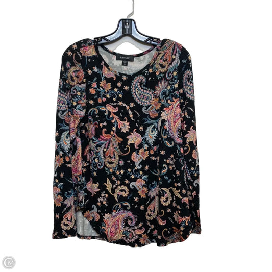 Top Long Sleeve By Karen Kane In Black & Pink, Size: M