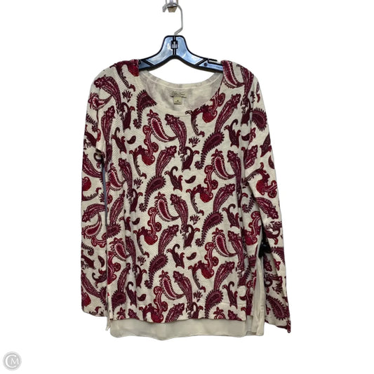 Sweater By Lucky Brand In Cream & Red, Size: M