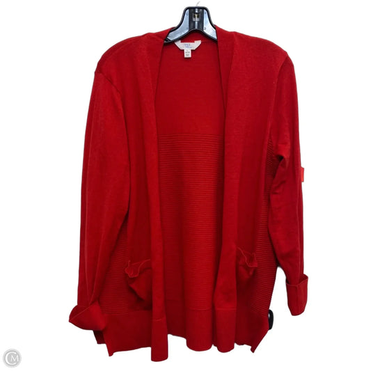 Cardigan By Time And Tru In Red, Size: L