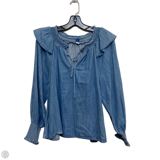 Top Long Sleeve By Old Navy In Blue Denim, Size: L