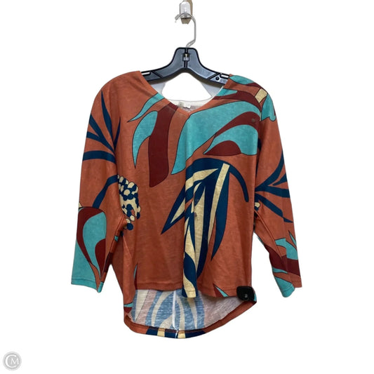Top Long Sleeve By Milano In Brown & Green, Size: M