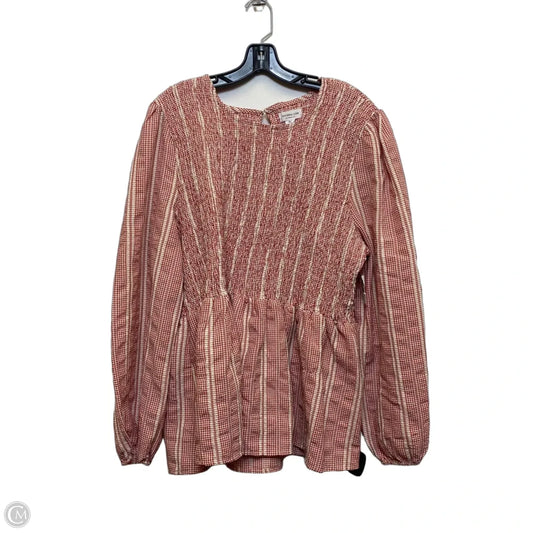 Top Long Sleeve By Chicsoul In Red & White, Size: 2x