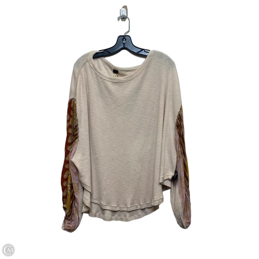 Top Long Sleeve By We The Free In Cream & Orange, Size: L