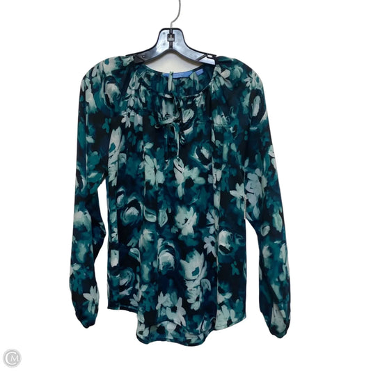 Top Long Sleeve By Simply Vera In Blue & Green, Size: Lp