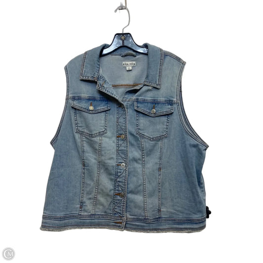 Vest Other By Ava & Viv In Blue Denim, Size: 2x