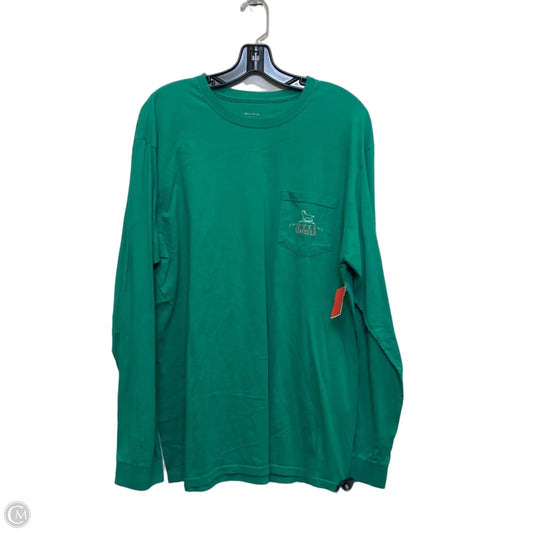 Top Long Sleeve By Over Under In Green, Size: L