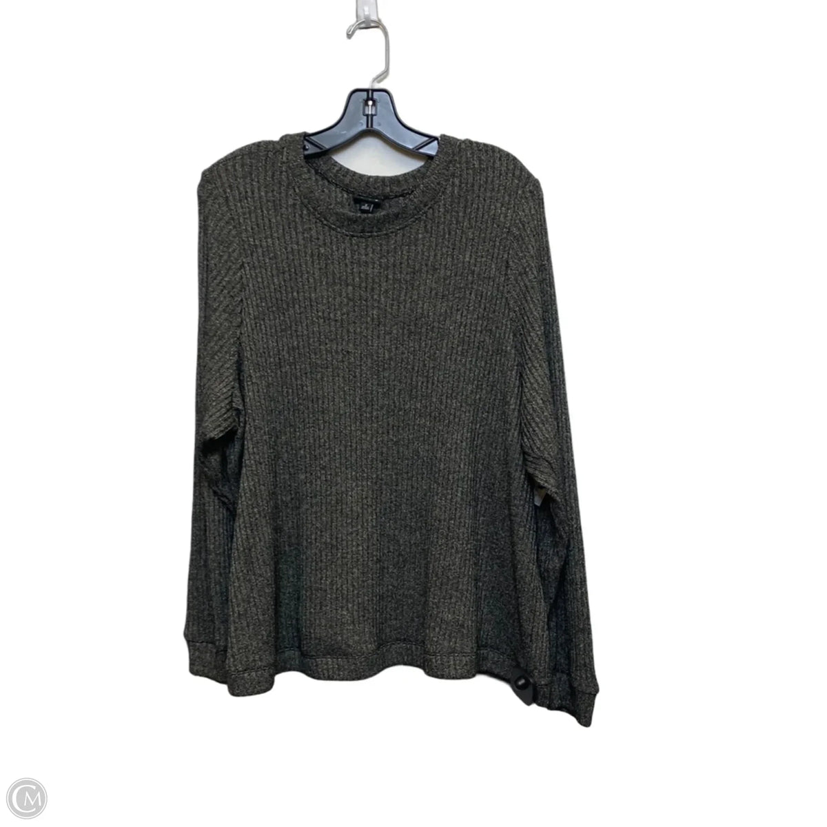 Top Long Sleeve By Torrid In Black & Grey, Size: 2x