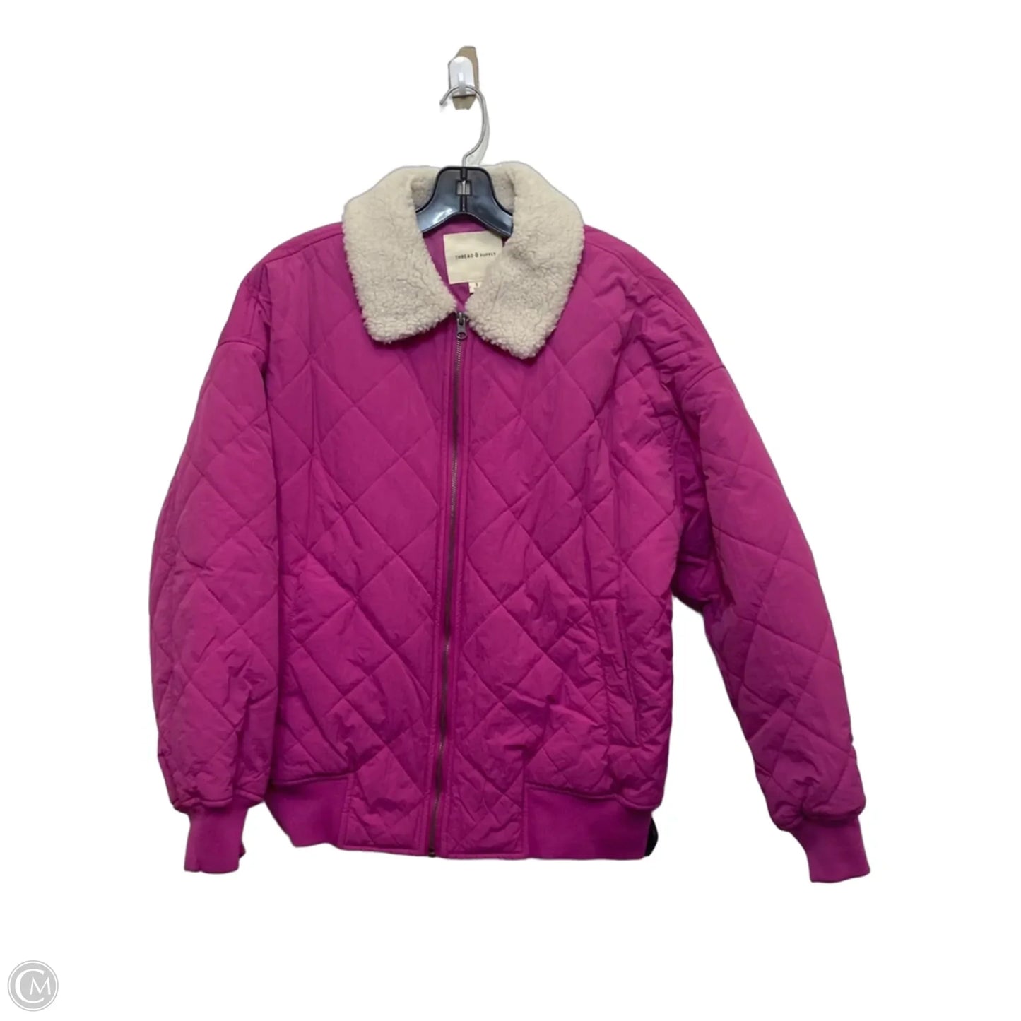 Jacket Puffer & Quilted By Thread And Supply In Pink, Size: S