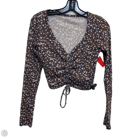 Top Long Sleeve By Aeropostale In Blue & Brown, Size: S