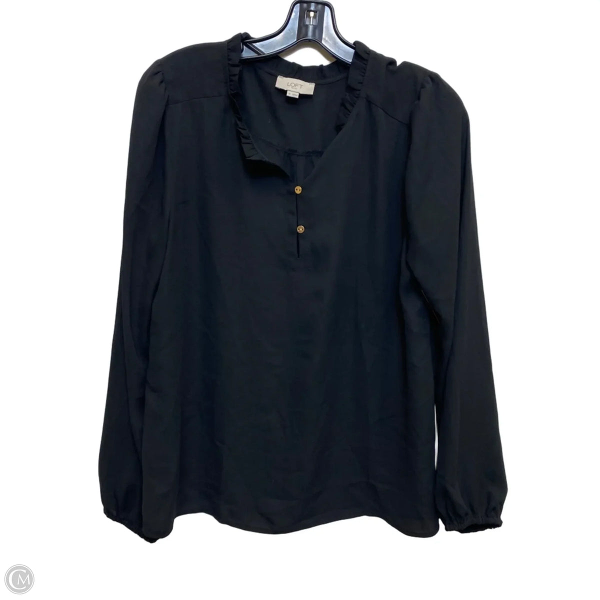 Top Long Sleeve By Loft In Black, Size: M
