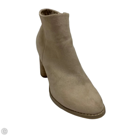 Boots Ankle Heels By Dv In Beige, Size: 8