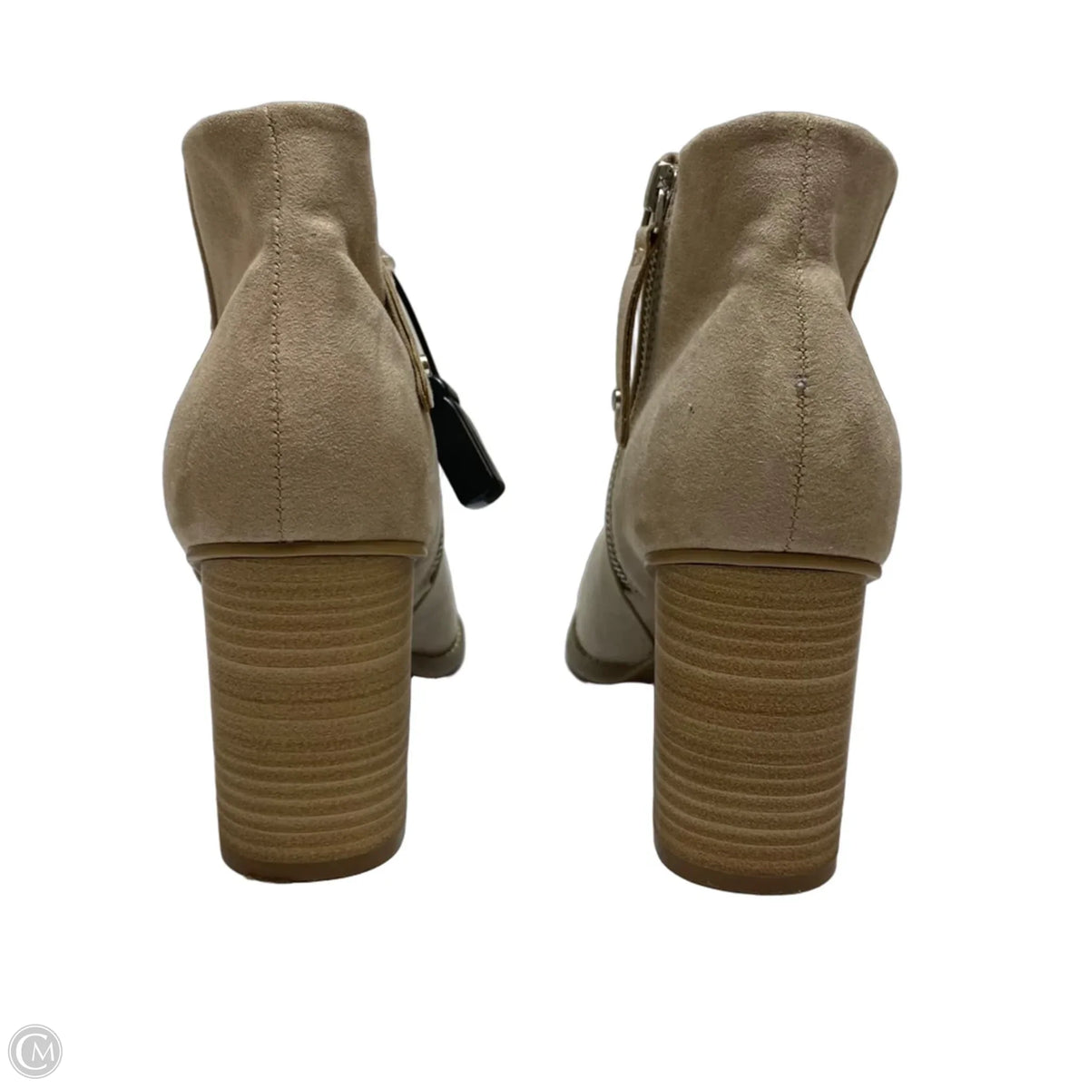 Boots Ankle Heels By Dv In Beige, Size: 8