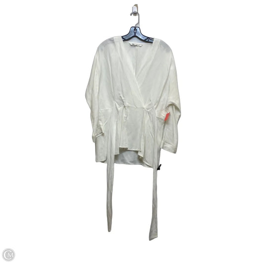 Top Long Sleeve By Zara In White, Size: M