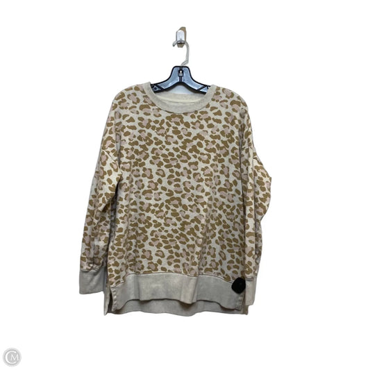 Sweatshirt Crewneck By Aerie In Brown & Cream, Size: M