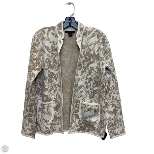 Cardigan By Tahari In Cream & Tan, Size: S