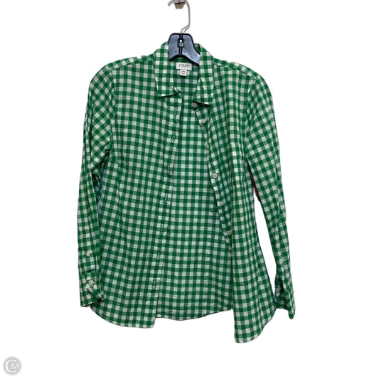 Top Long Sleeve By J. Crew In Green & White, Size: Xs