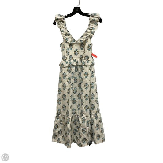 Dress Casual Maxi By J. Crew In Cream & Green, Size: Xs