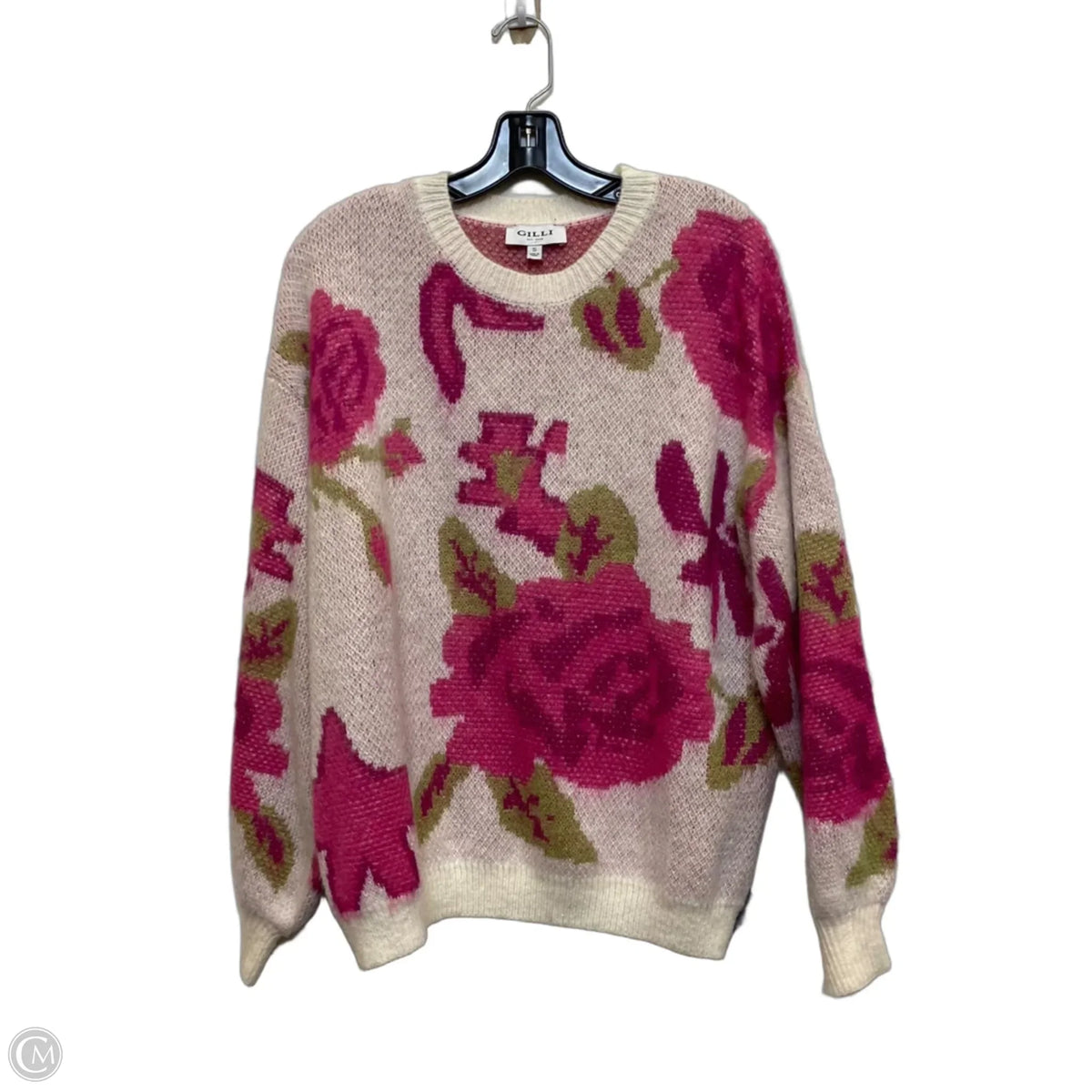 Sweater By Gilli In Pink & White, Size: S