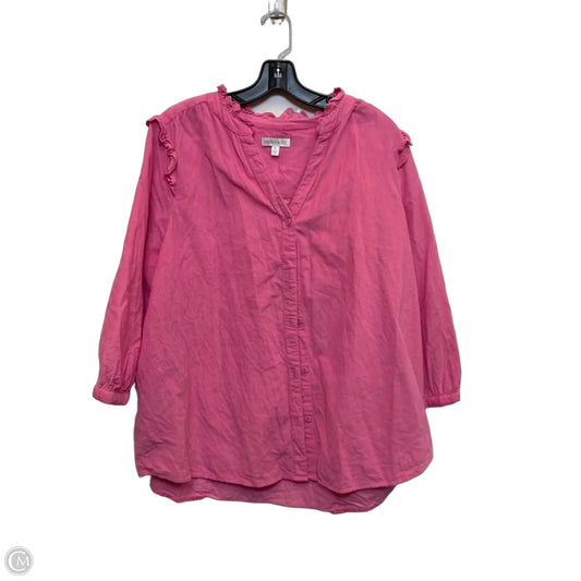 Top Short Sleeve By Crown And Ivy In Pink, Size: Xl