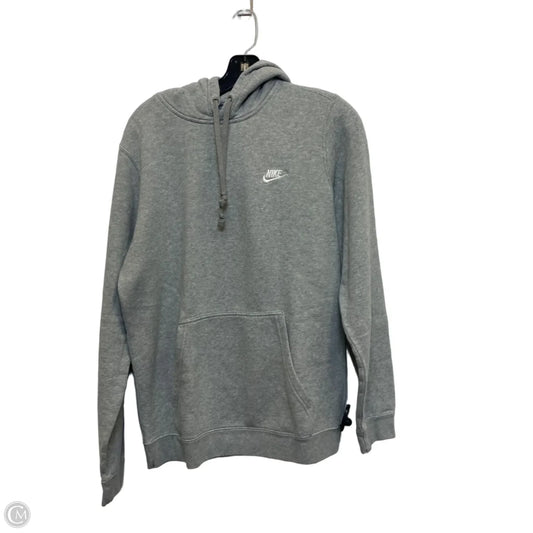 Athletic Sweatshirt Hoodie By Nike Apparel In Grey, Size: M