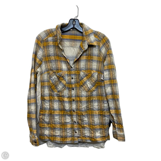 Top Long Sleeve By Free People In Blue & Yellow, Size: S