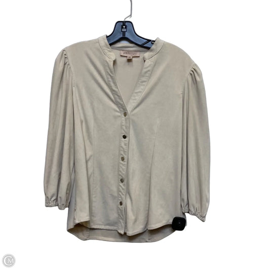 Top 3/4 Sleeve By Philosophy In Cream, Size: M