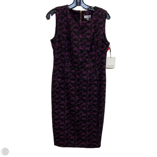 Dress Work By Calvin Klein In Black & Purple, Size: M